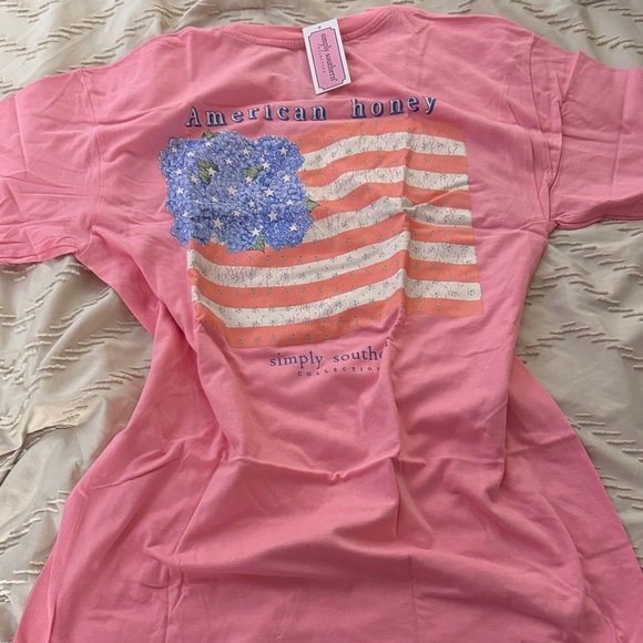 Simply Southern Tops - Simply Southern Pink American Honey Women’s T-Shirt